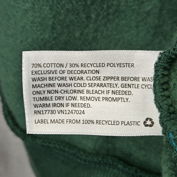 Lego Mens Sz XL Green Blue Black Gray Full Zip Hoodless Sweatshirt Target Collab - Picture 4 of 11